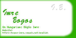 imre bogos business card